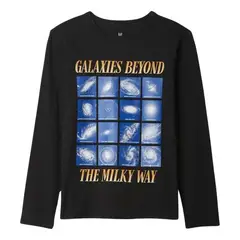 GAP - Polera Logo Manga Larga Hombre Negro