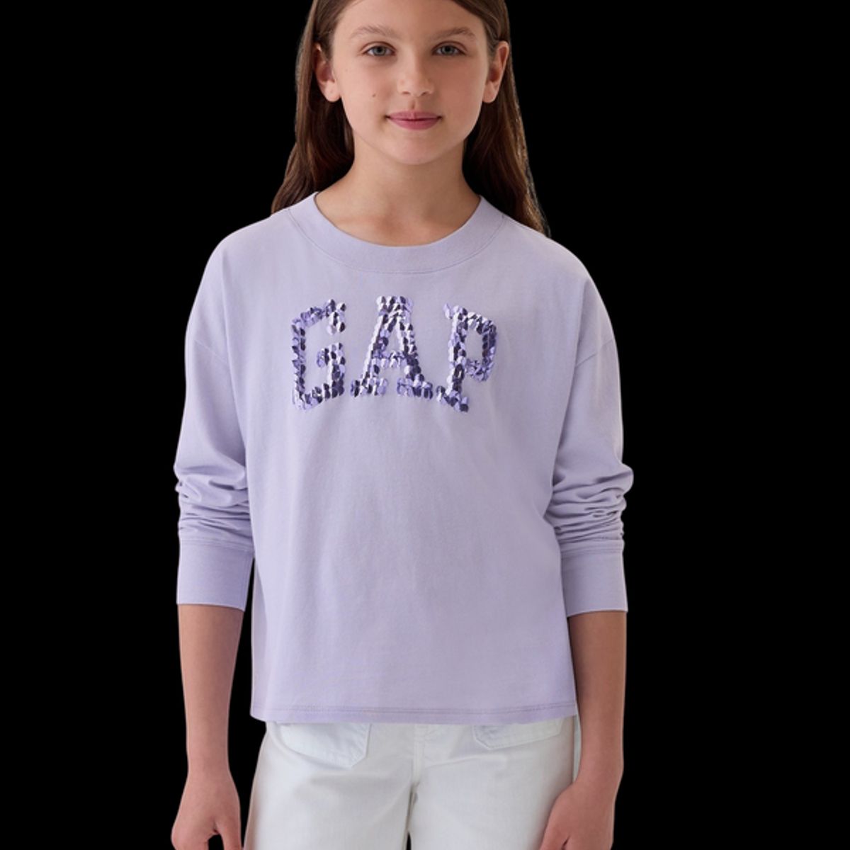 GAP - Polera Logo Manga Larga Niña Morado