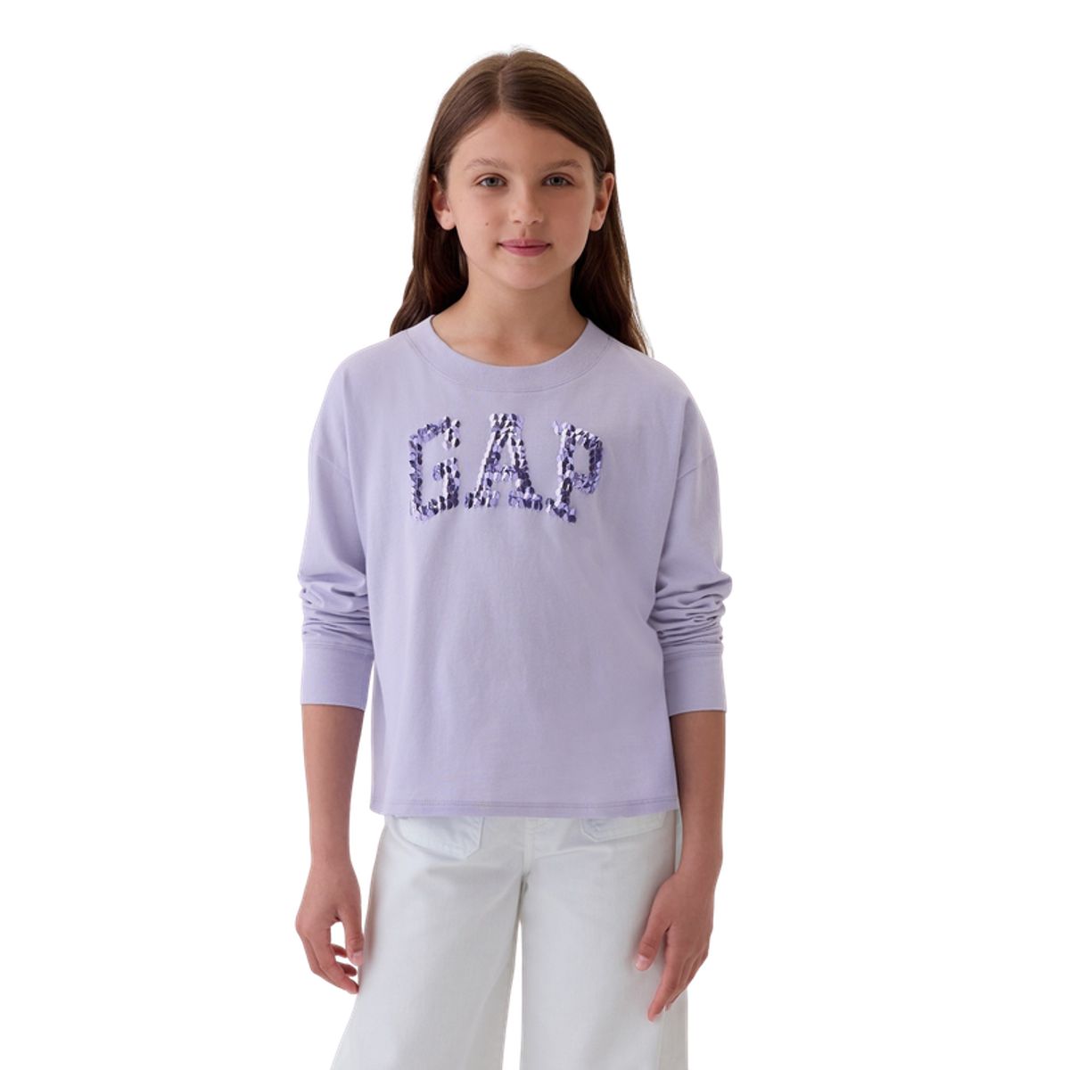 GAP - Polera Logo Manga Larga Niña Morado