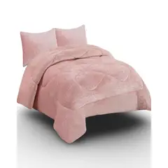 GENERICO - PLUMÓN CON CHIPORRO PARA INVIERNO PLAZA Y MEDIA ROSA
