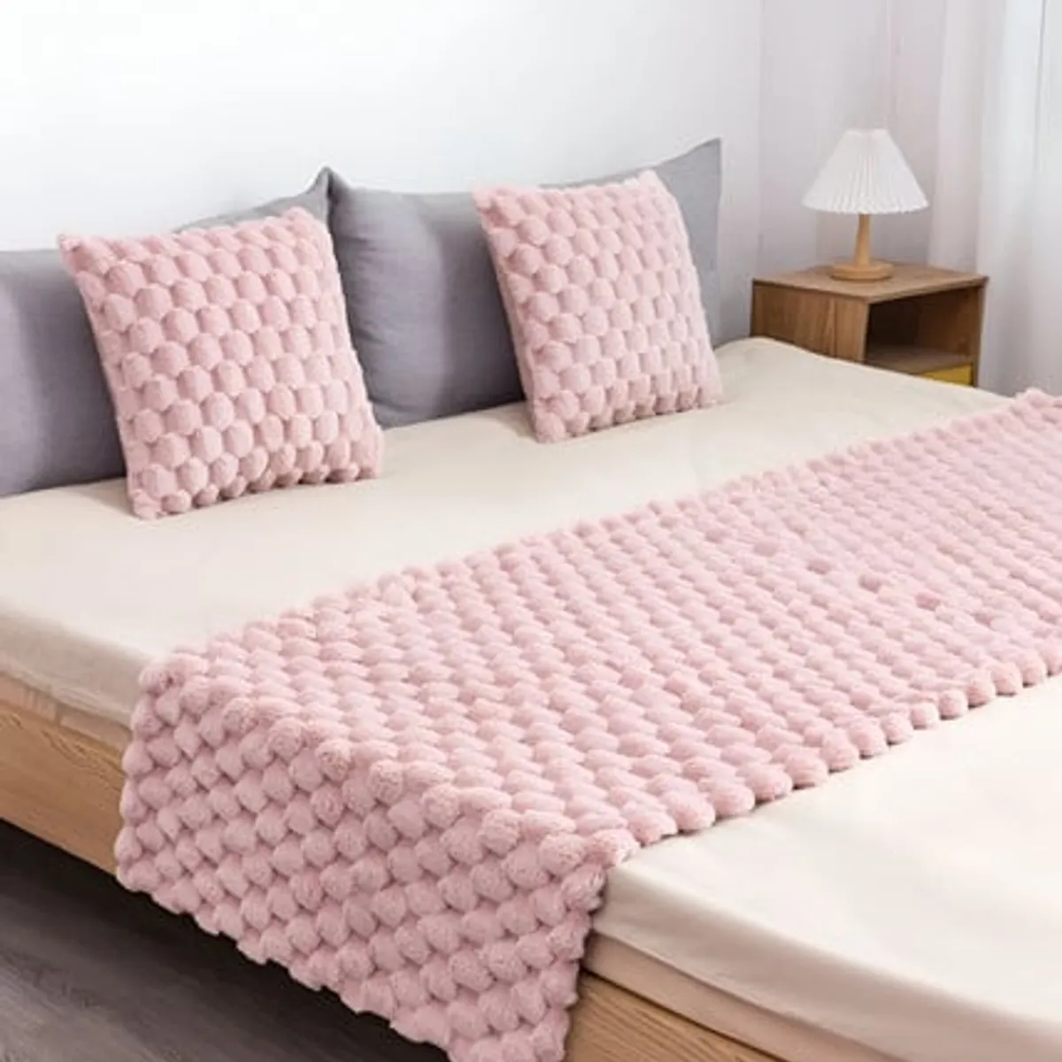 GENERICO - PIECERA DE CAMA DECORATIVA MODELO PERLA ROSADO