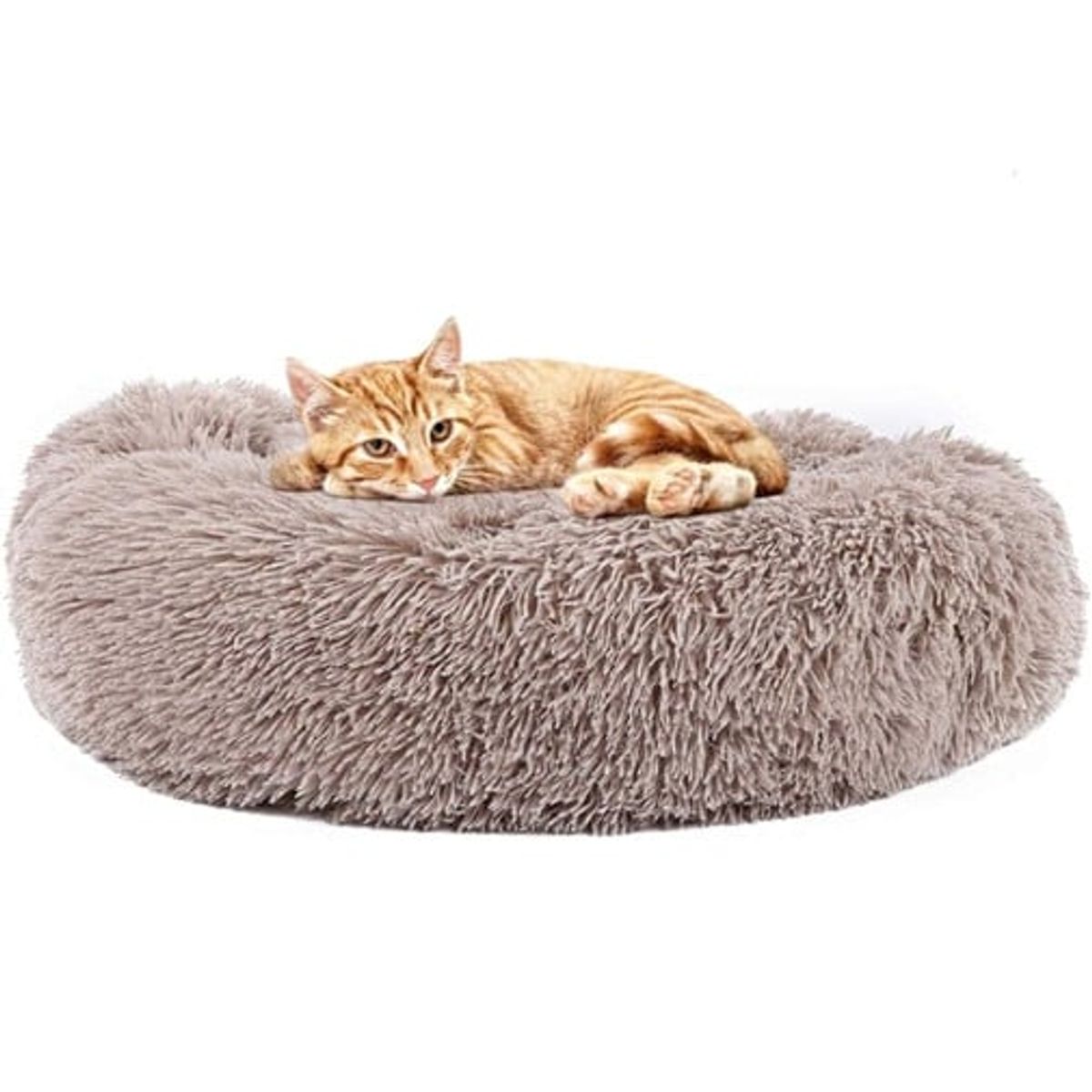 GENERICO - Cama cojin de chiporro redondo para mascotas  60cm BEIGE