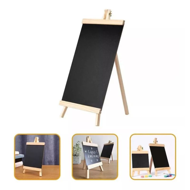 MOTARRO - Pizarra Negra + Atril Madera Caballete Pizarra Tiza 30x60cm