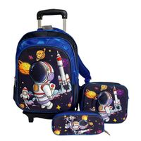 Pack Mochila Niño Con Ruedas De Silicona Lonchera Estuche