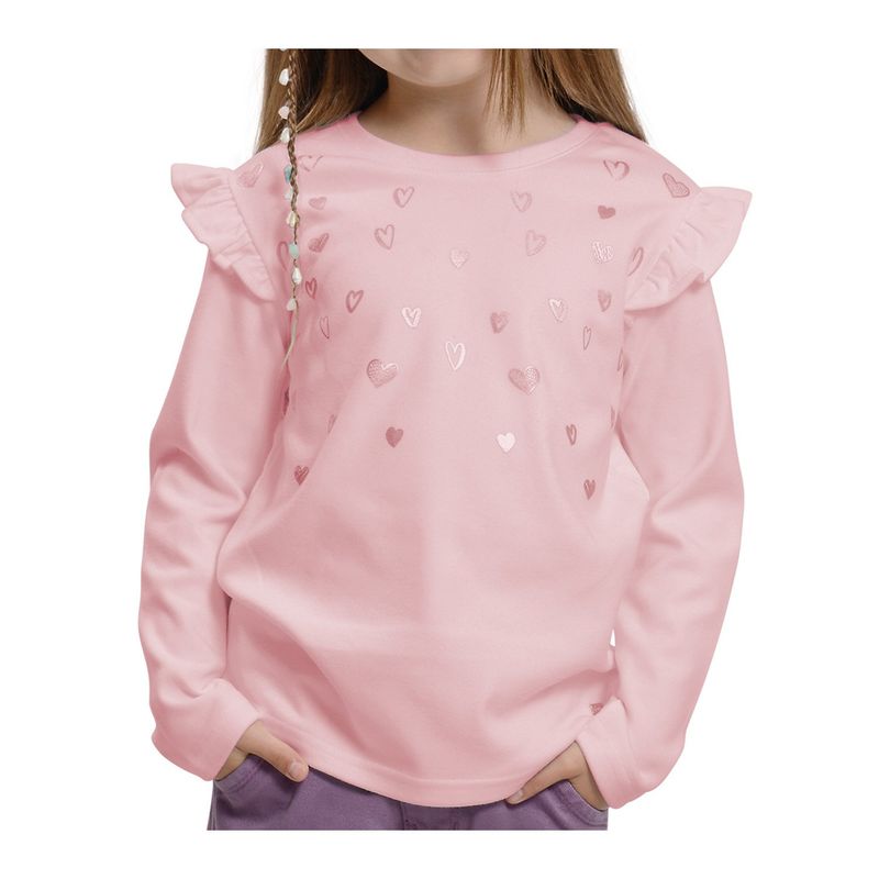 EXCEPTION - Polera Manga Larga Afranelada Niña