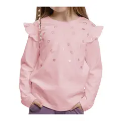 EXCEPTION - Polera Manga Larga Afranelada Niña