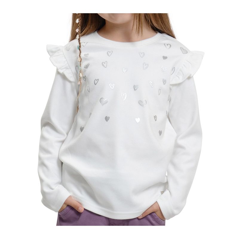 EXCEPTION - Polera Manga Larga Afranelada Niña