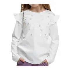EXCEPTION - Polera Manga Larga Afranelada Niña