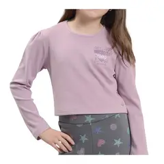 EXCEPTION - Polera Manga Larga Afranelada Niña