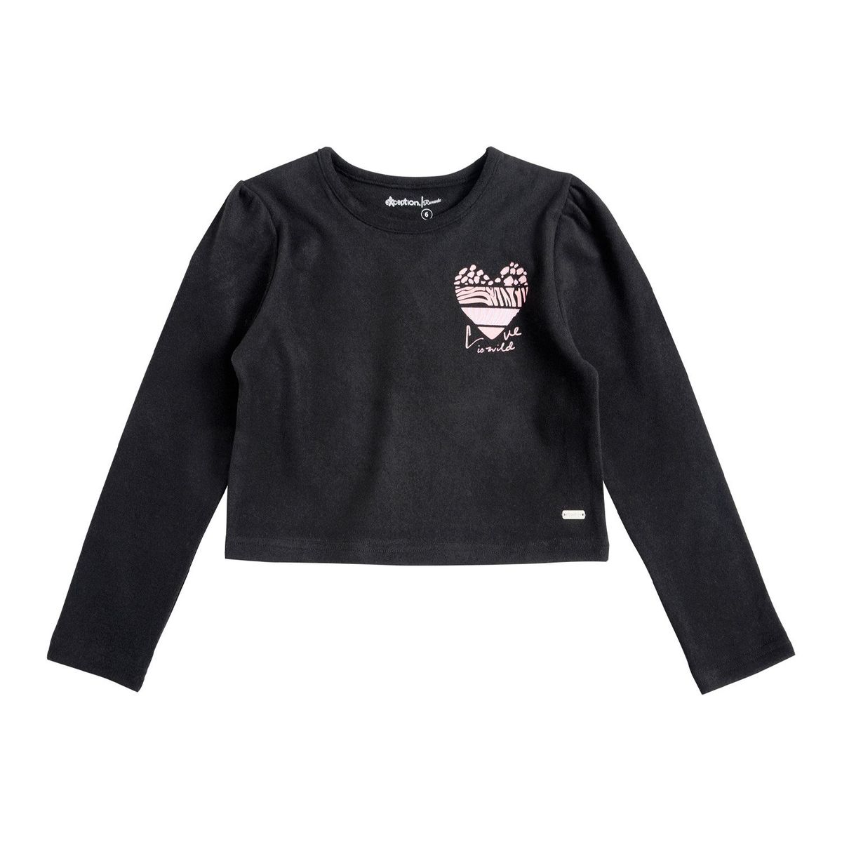 EXCEPTION - Polera Manga Larga Afranelada Niña