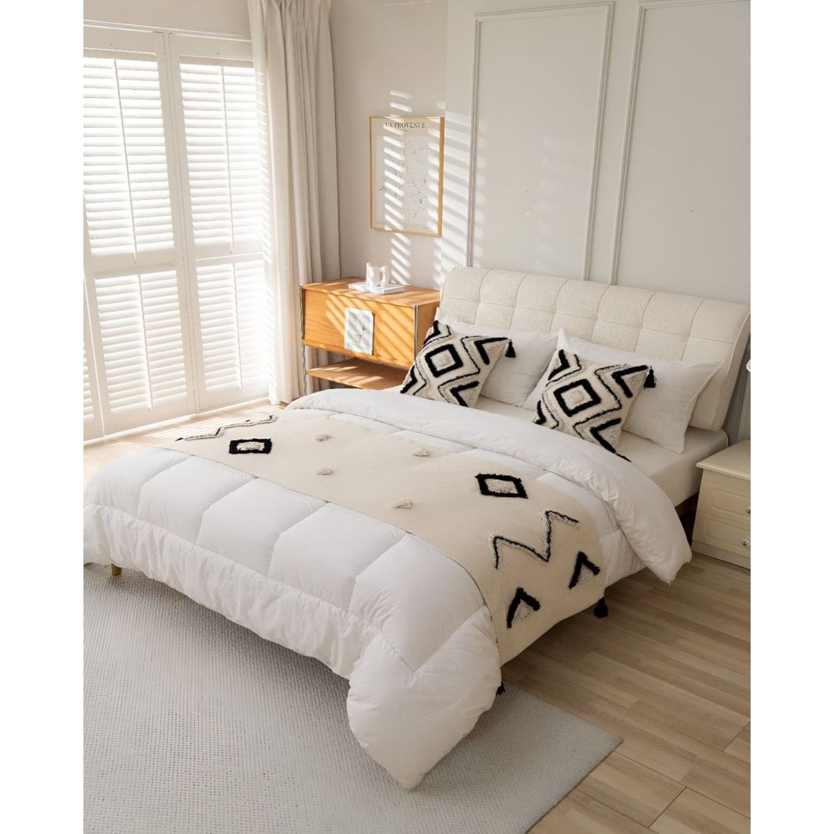 GENERICO - JUEGO DE PIECERA MAS FUNDAS DE COJINES ESTILO BOHO -B04