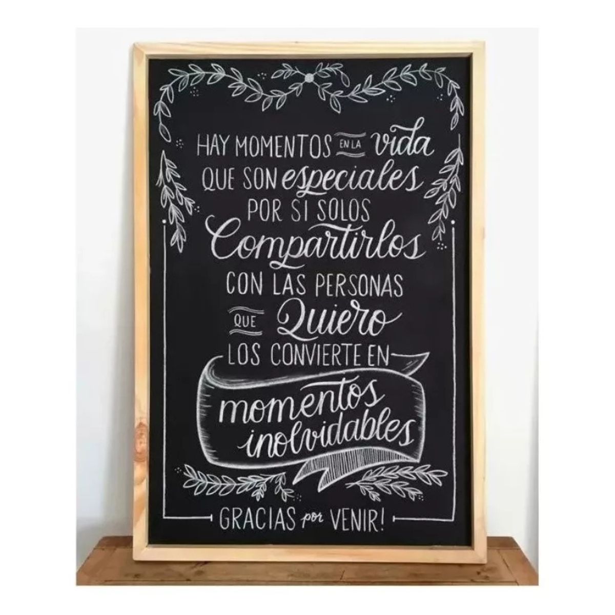 MOTARRO - Pizarra Negra Con Marco De Madera Acrilica 30x40cm