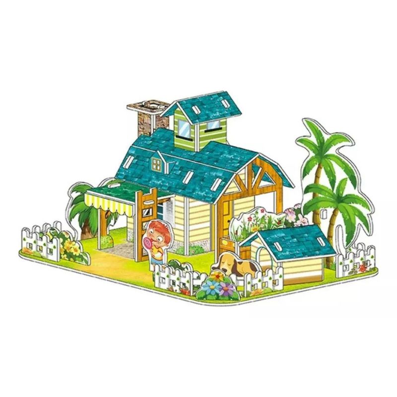GENERICO - Rompecabezas 3d Cabaña Tropical Puzzle 3d