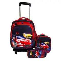 GENERICO - Pack Mochila Niño Con Ruedas De Silicona Lonchera Estuche