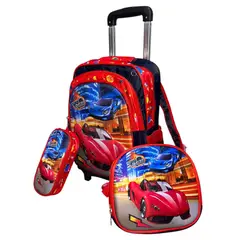 GENERICO - Pack Mochila Niño Con Ruedas De Silicona Lonchera Estuche