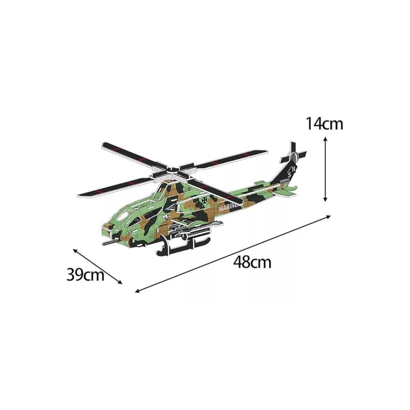 GENERICO - Rompecabezas 3d Helicóptero Apache Puzzle 3d