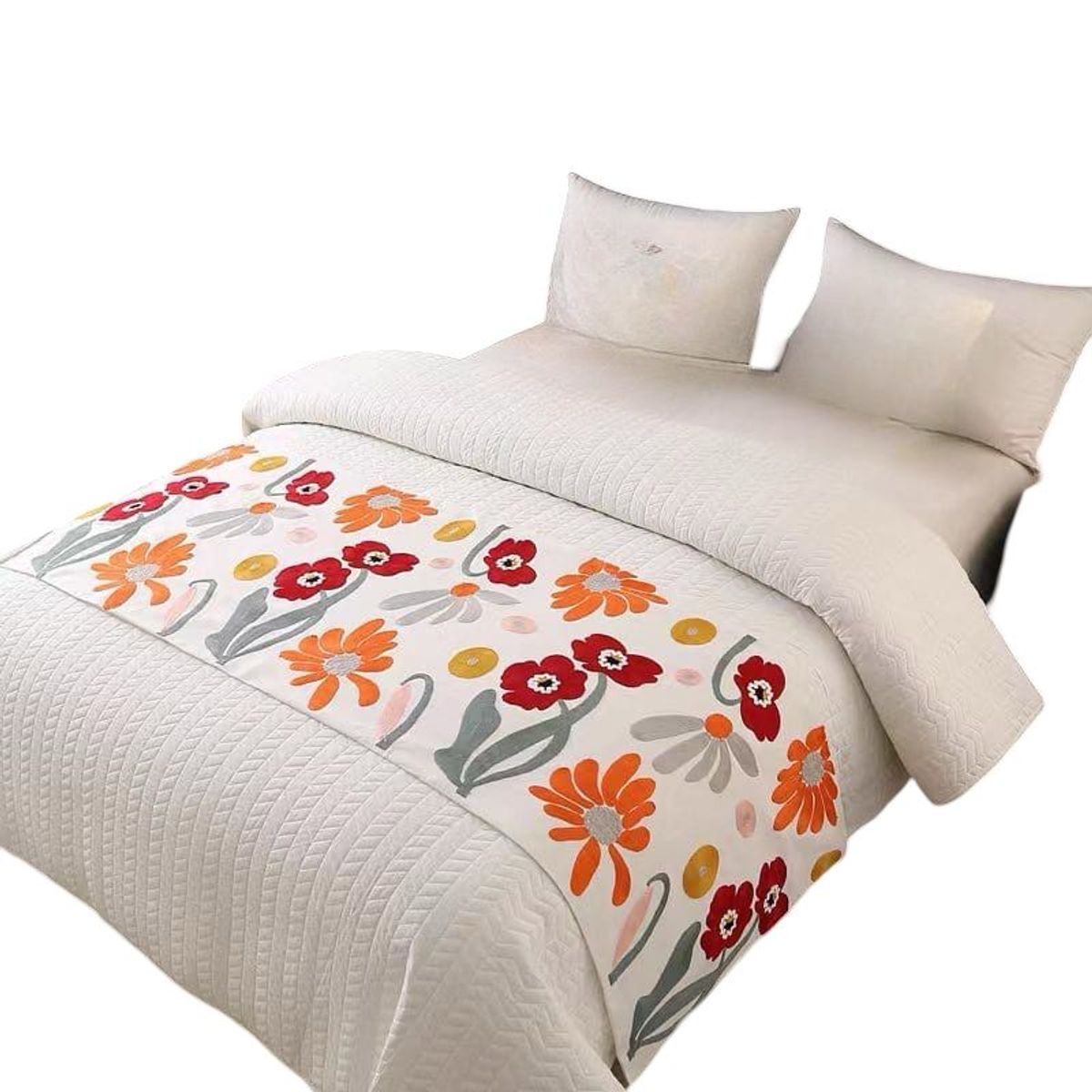 GENERICO - PIECERA DE CAMA BORDADA DECORATIVA 60X200 CM
