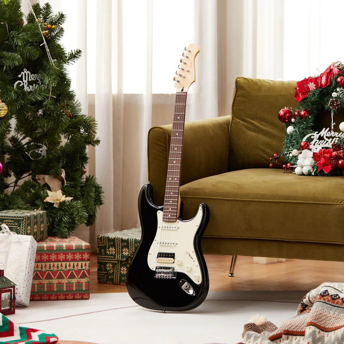 DEAN GUITARS - Guitarra Eléctrica Vintage Strat Ssh Black Dst-400B Donner