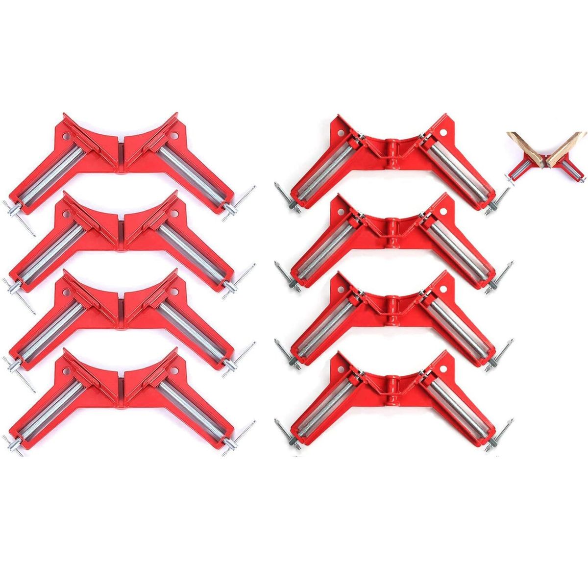 KUANGYE - Pack X8 Prensa Escuadra Esquinera Madera Prensa Carpintero