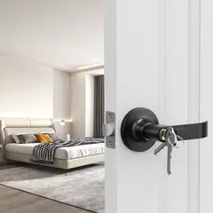 AIZO - Negro Cerradura Chapa Casa Dormitorio Baño Con 3llaves