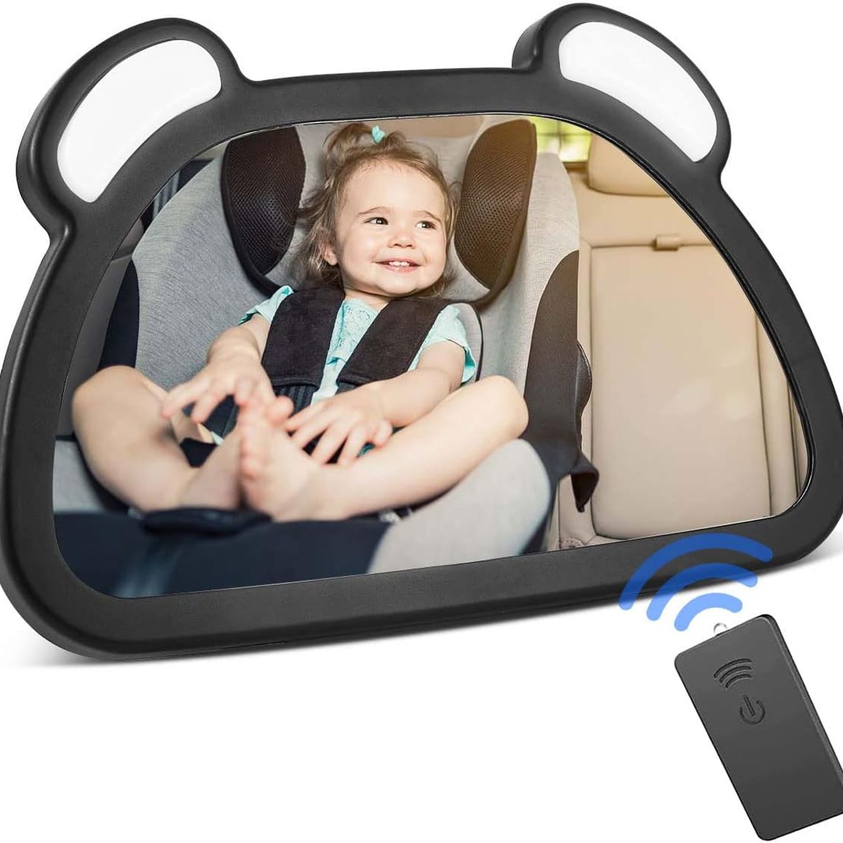 KUANGYE - Espejo Para Bebé Retrovisor De Asiento Carro Con Luces Led