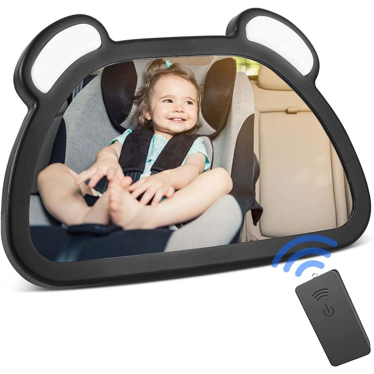 KUANGYE - Espejo Para Bebé Retrovisor De Asiento Carro Con Luces Led