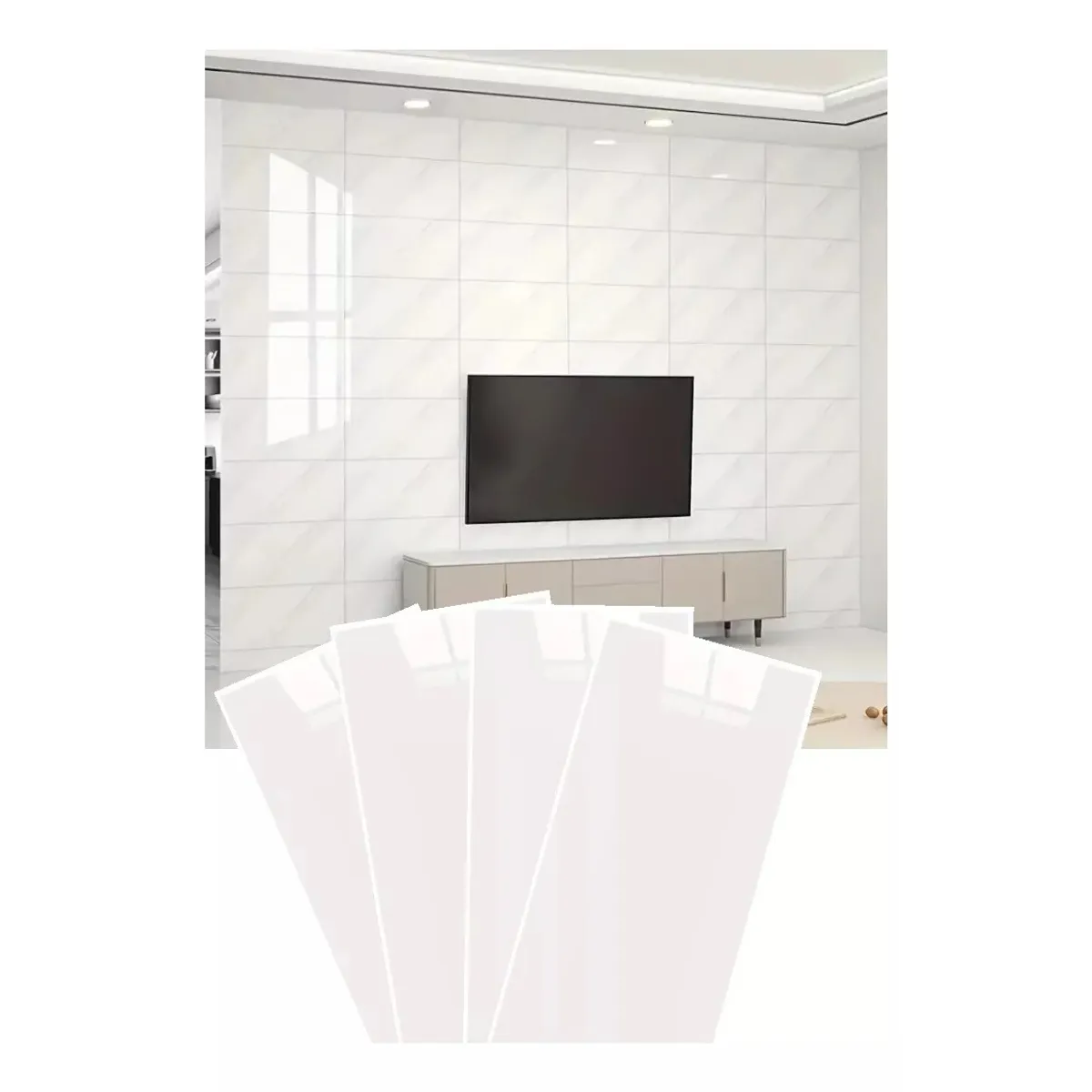 EOLAND - Pack X12 Palmetas Autoadhesivas Laminas Para Paredes 30x60cm