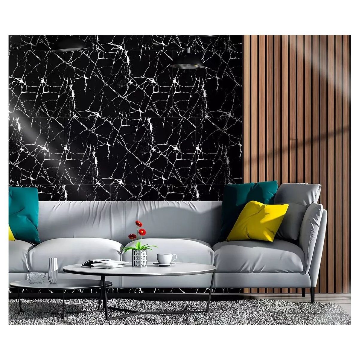 EOLAND - X15 Palmetas Autoadhesivas Laminas Para Paredes Vinilico 30x60cm