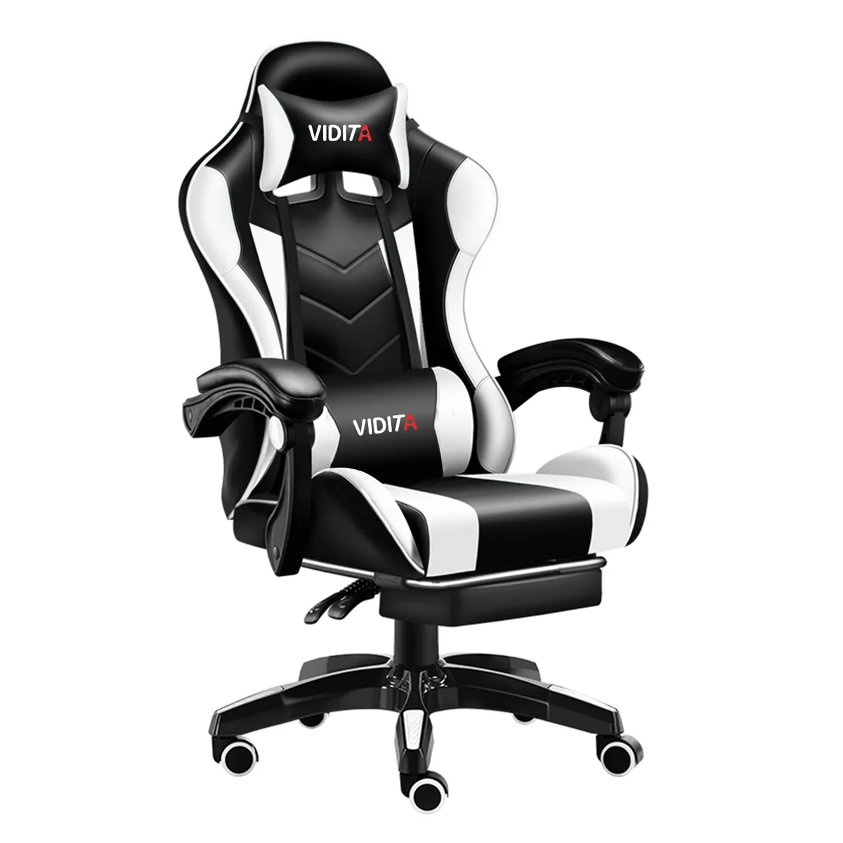 VIDITA - Silla Gamer GX2000 Reclinable Profesional con Reposapiés-Blanco