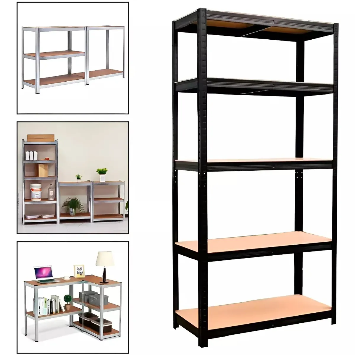 MUNDO MAGIA - Estante Metálico Negro 180x90x40 Cm 400 Kg