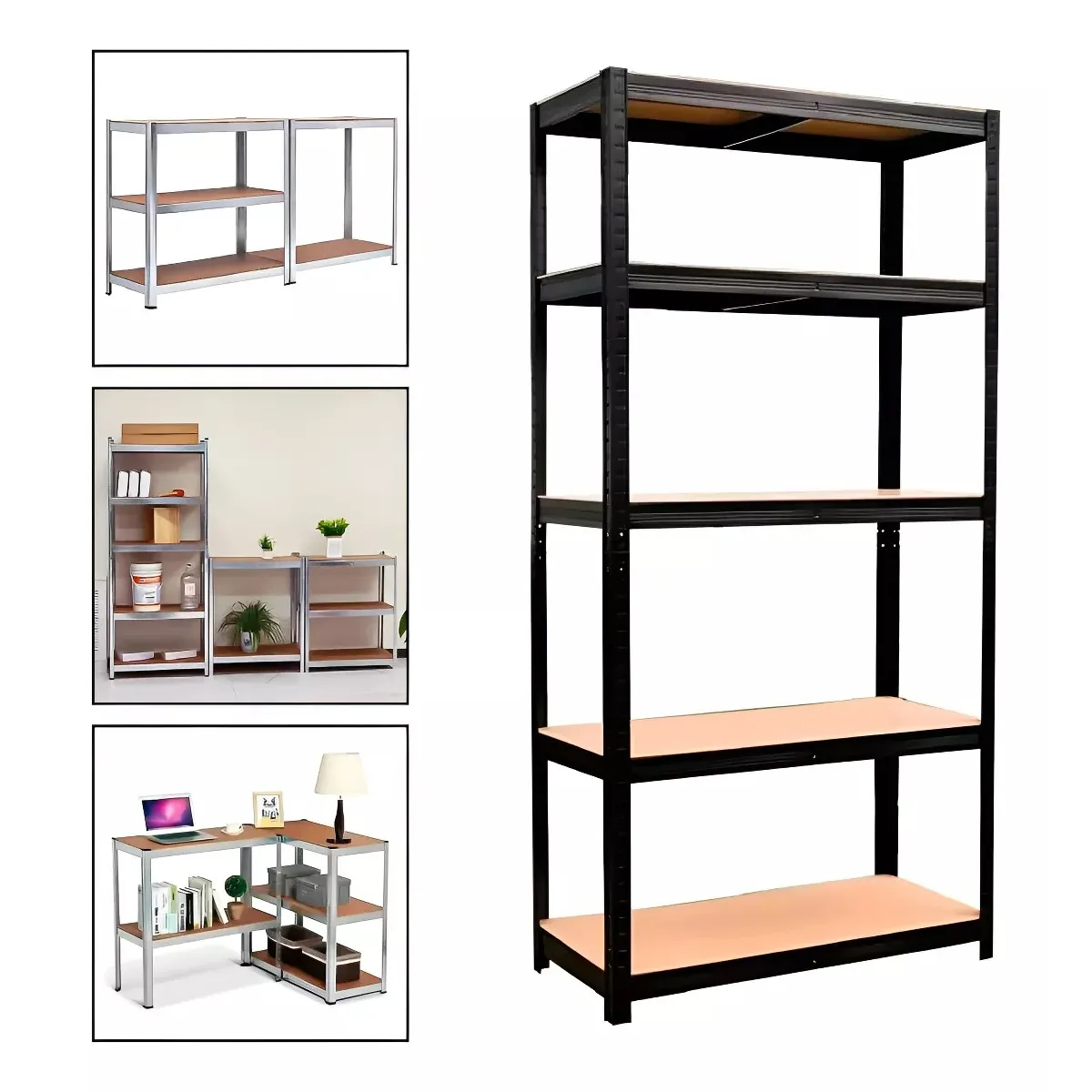 MUNDO MAGIA - Estante Metálico Negro 180x90x40 Cm 400 Kg