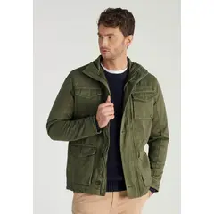 NEW MAN - Chaqueta Washed Avant-Garde Verde Newman