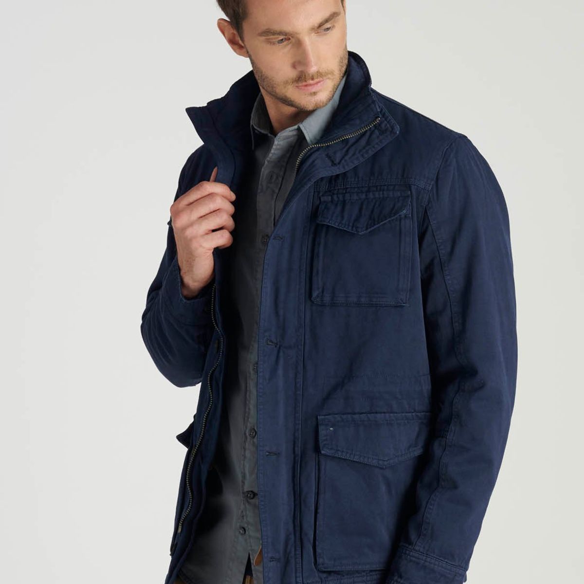 NEW MAN - Chaqueta Washed Avant-Garde Azul Newman