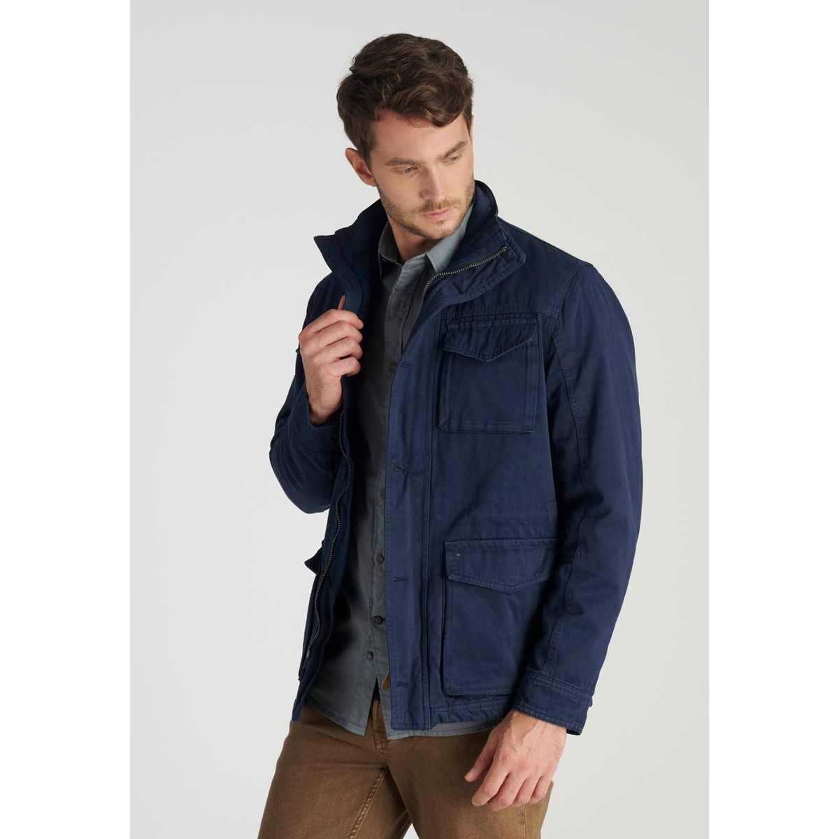 NEW MAN - Chaqueta Washed Avant-Garde Azul Newman