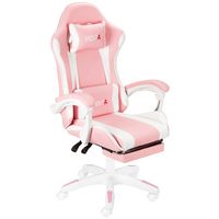 Silla Gamer GX2000 Reclinable Profesional con Reposapiés-Rosado