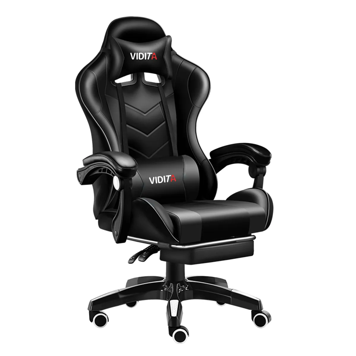 VIDITA - Silla Gamer GX2000 Reclinable Profesional con Reposapiés-Negro