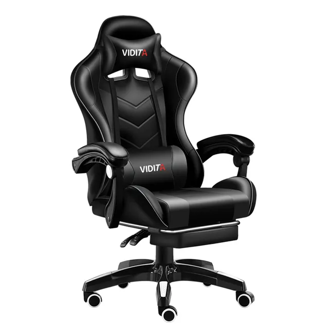 VIDITA - Silla Gamer GX2000 Reclinable Profesional con Reposapiés-Negro