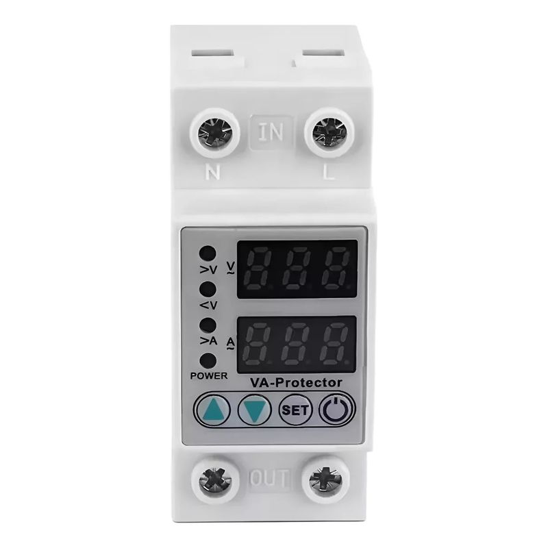 MUNDO MAGIA - Protector Sobre Voltaje Y Corriente Ajustable 63a 220v Din