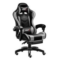 Silla Gamer GX2000 Reclinable Profesional con Reposapiés-Gris