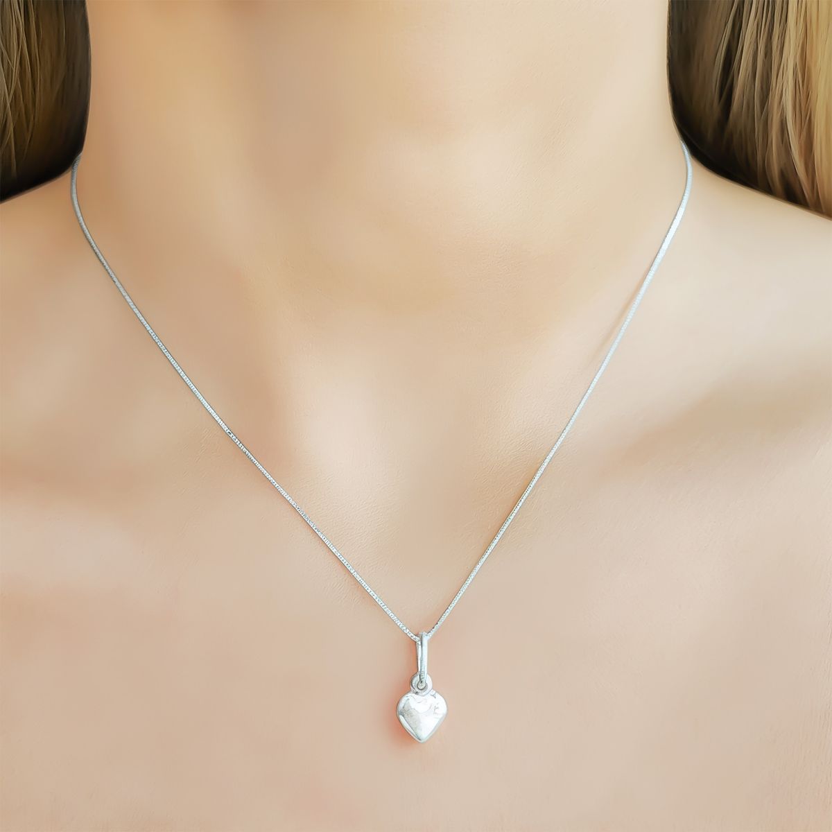 COGGIOLA - Collar Corazón Melisa Pequeño Plata Fina 925