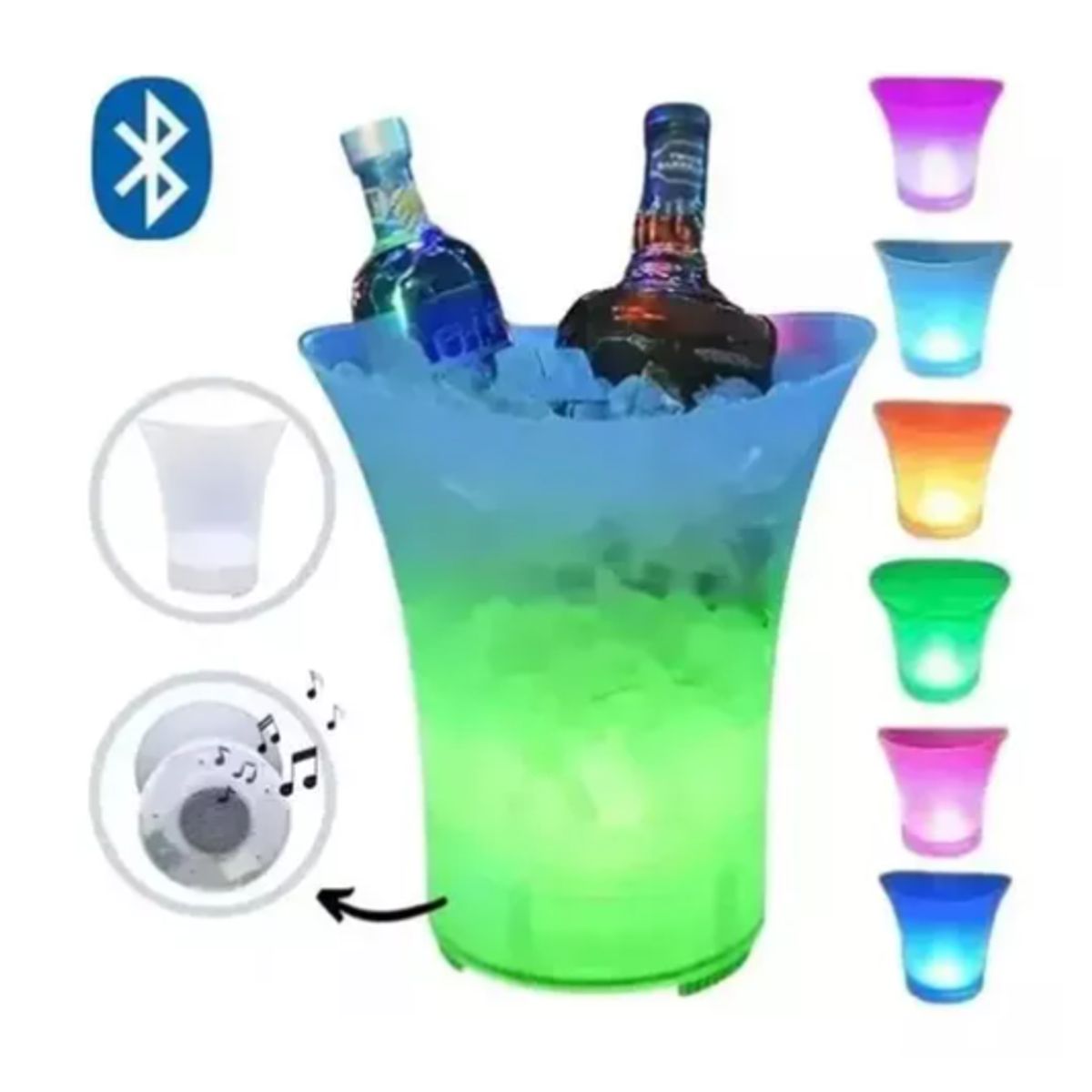 GENERICO - Hielera Con Luz Led Y Parlante Bluetooth Fiesta Camping Jp Ideas