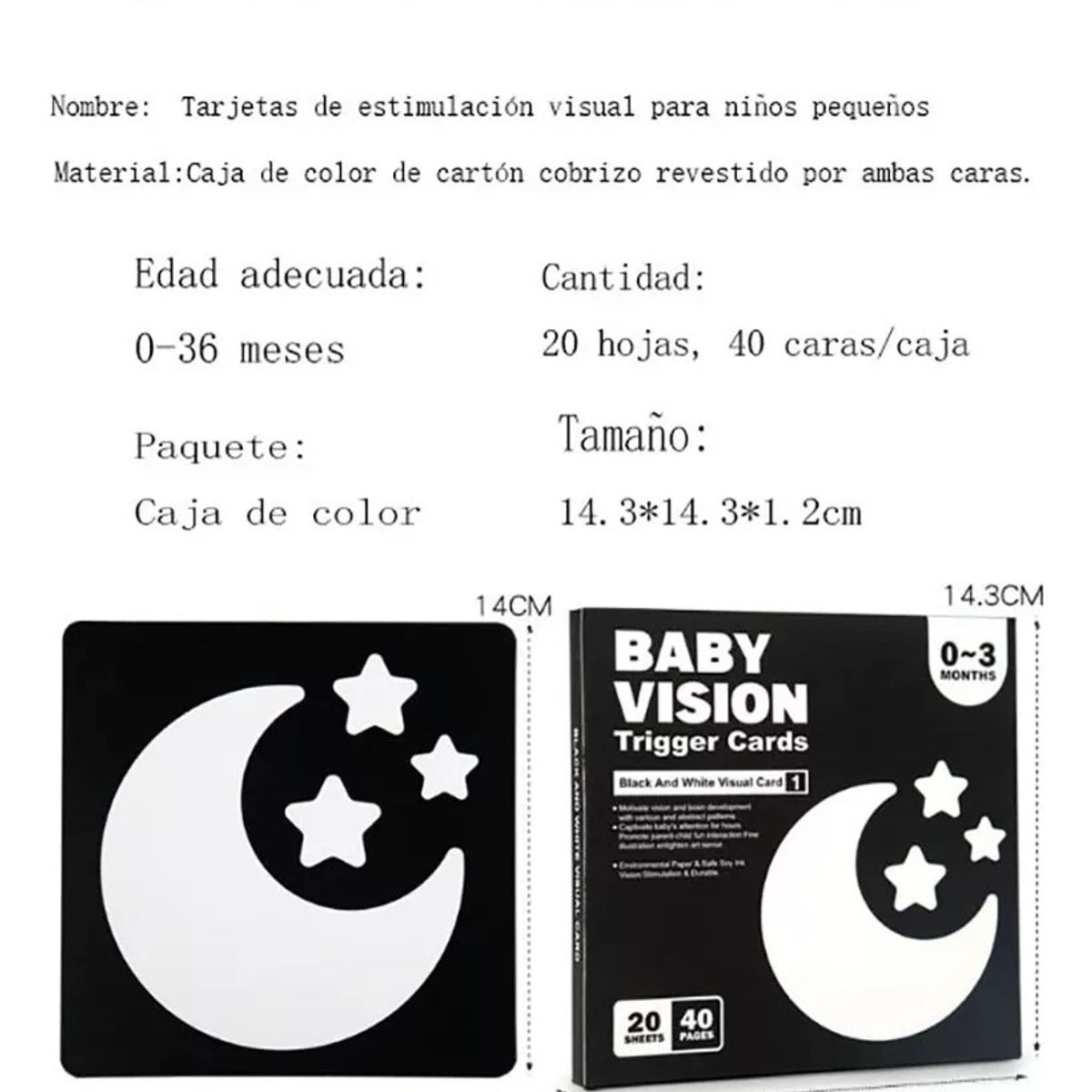 MUNDO MAGIA - 4cajas Tarjetas De Estimulación Visual Para Bebés 0-36 Meses