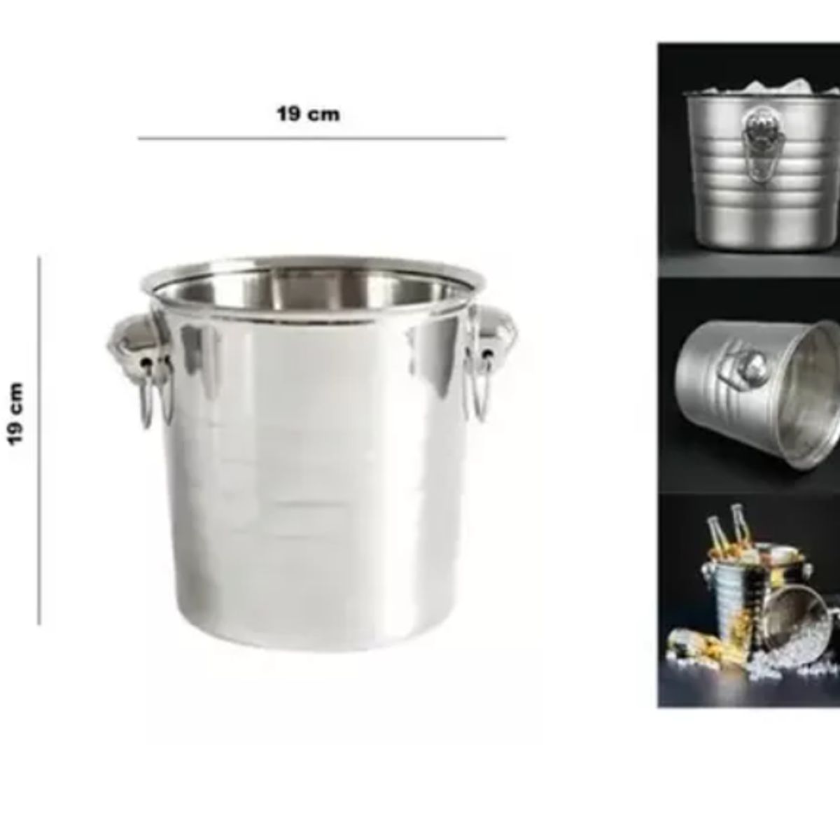 GENERICO - Hielera Con Asas Balde Cubetera Metálica 3 L Hielo Jp Ideas