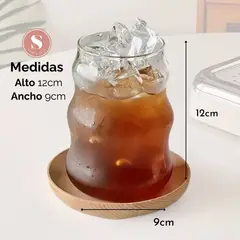 SANTU HOME & DECO - Set 4 Vasos Alto Diseño Ondas Bebidas y Coctel Vidrio 510ml