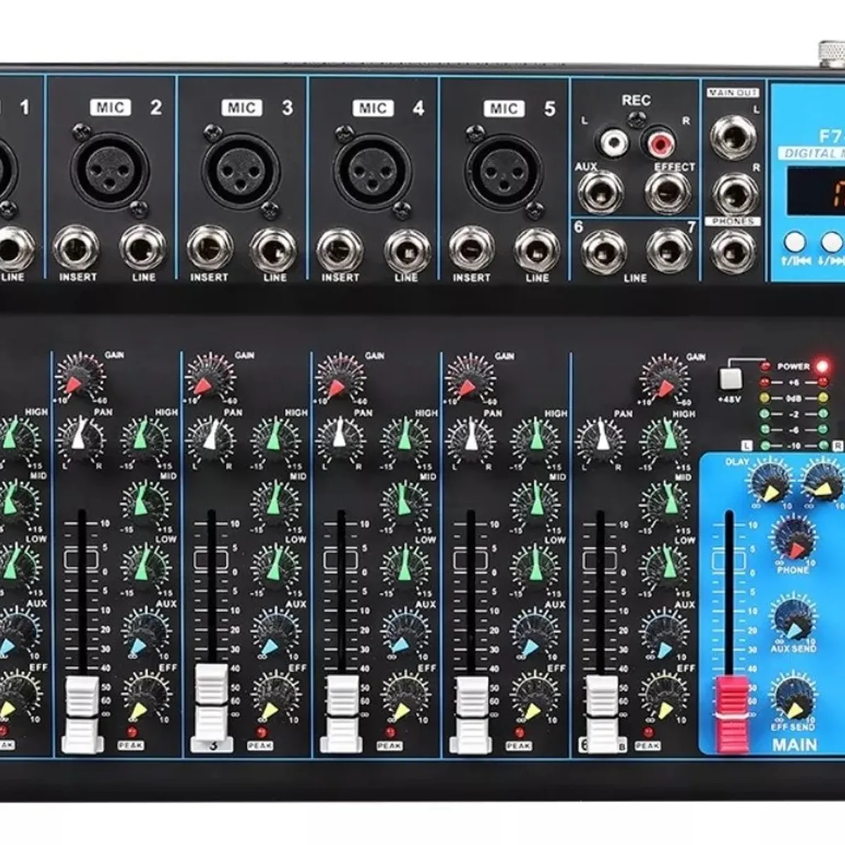 MUNDO MAGIA - Consola Mezcladora De Audio Portátil 7 Canales