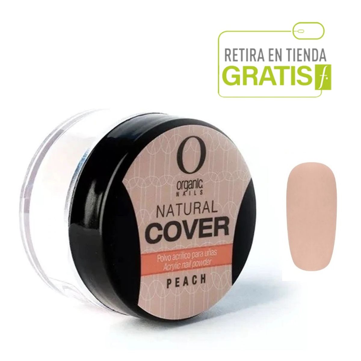 ORGANIC NAILS - Organic Nails Polimero Cover Peach 14grs,  polvo acrílico