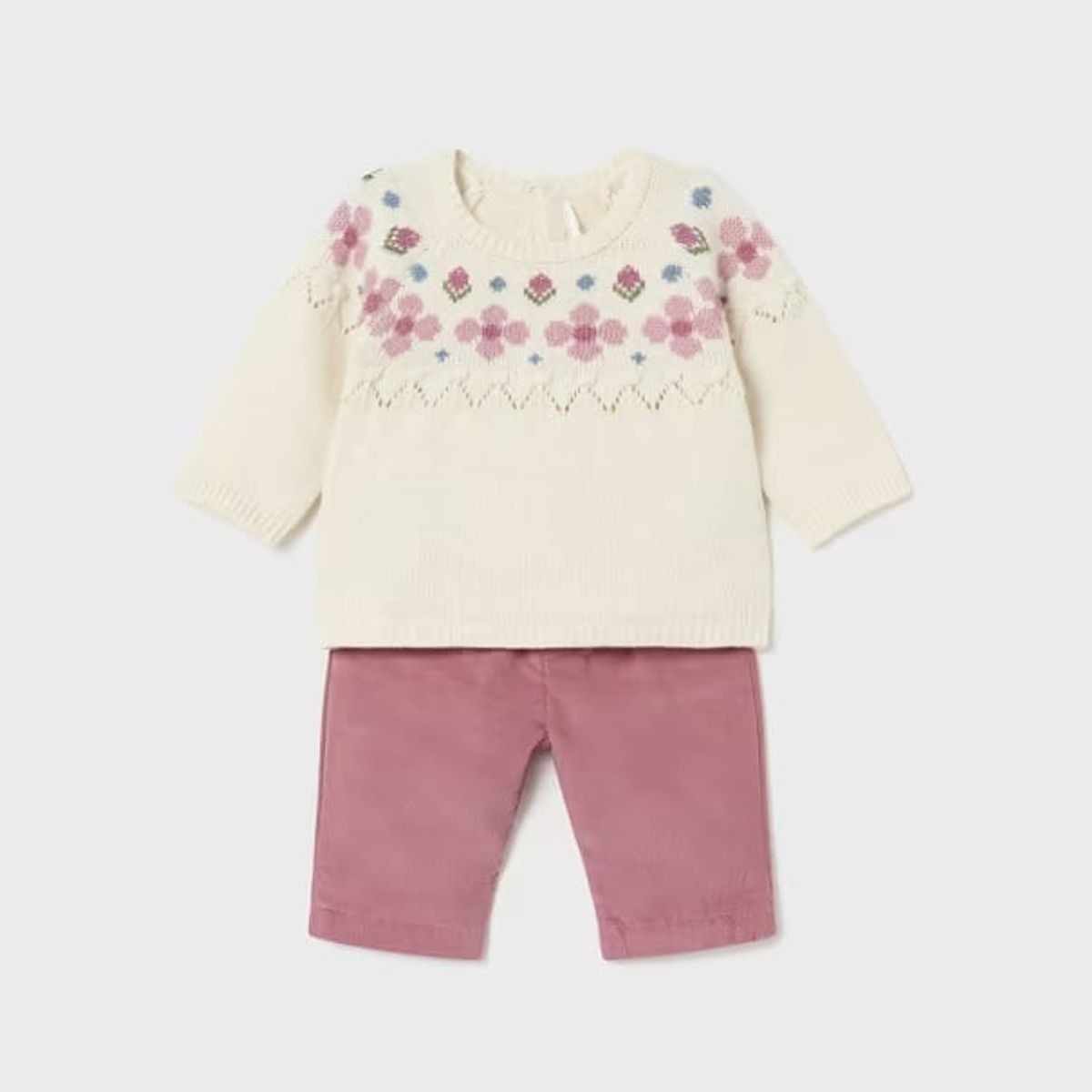 MAYORAL - Conjunto pantalón pana y jersey recién nacida