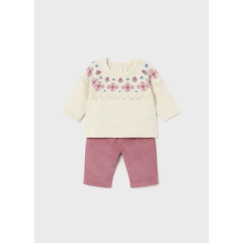 MAYORAL - Conjunto pantalón pana y jersey recién nacida