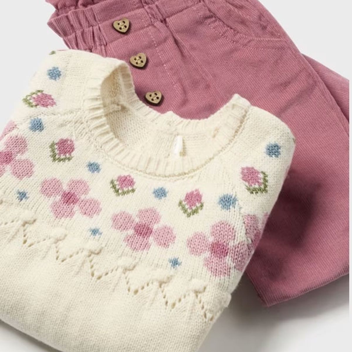 MAYORAL - Conjunto pantalón pana y jersey recién nacida