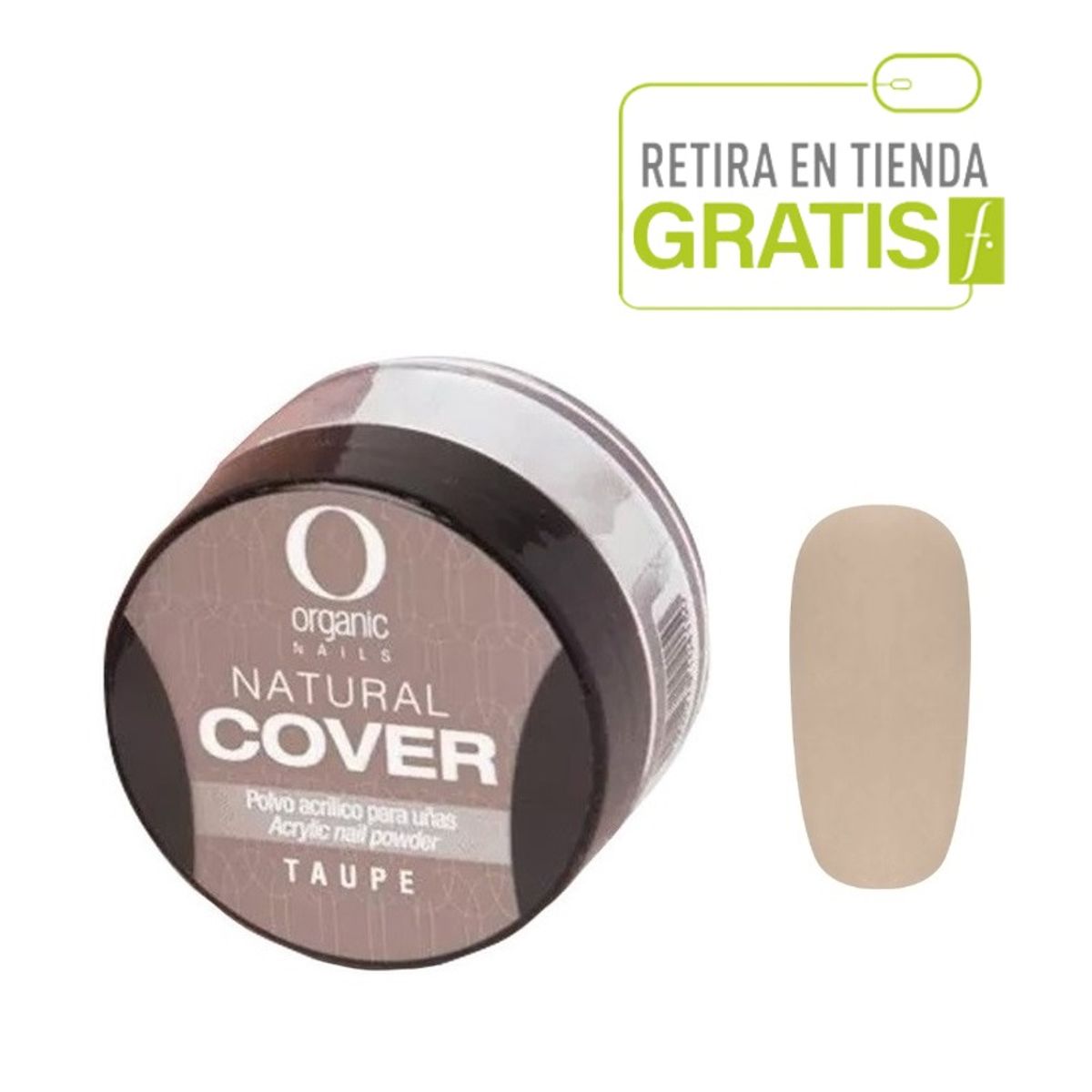 ORGANIC NAILS - Organic Nails Polimero Cover Taupe 14grs,  polvo acrílico